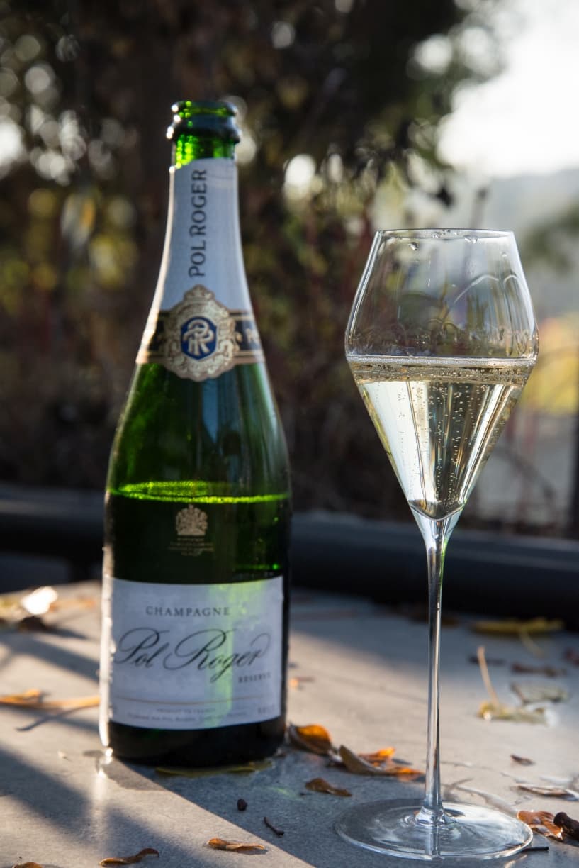 Tillman Glass Champagne flute with wine